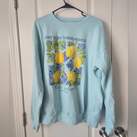 Simply Southern Sky Blue Pullover - Picture 1 of 3